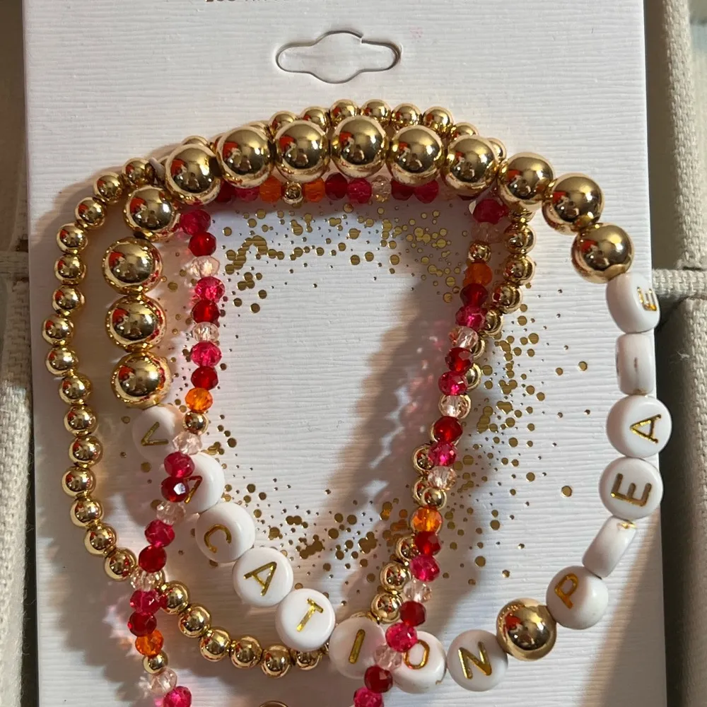 Unwritten Gold and Red Bracelet Collection set of 3 vacation mode - Image 5