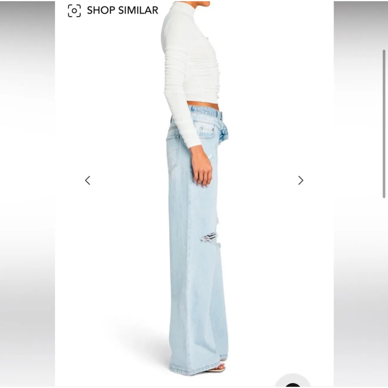 NWT SER.O.YA Saphira Double Waisted Wide Leg Jeans in Skylight‎ Sz 27 $378 Blue - Image 5