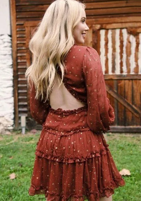 Boutique Date Night Dress Orange Size 10 - Image 2