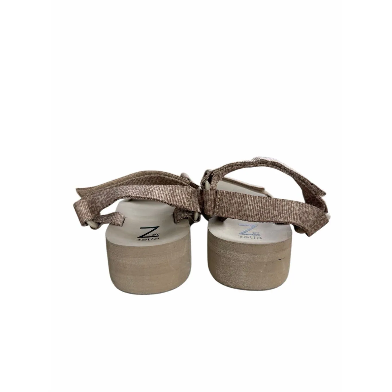 Zella Sandals Womens Size 6 Tan Leopard Print Lightweight Platform - Image 5