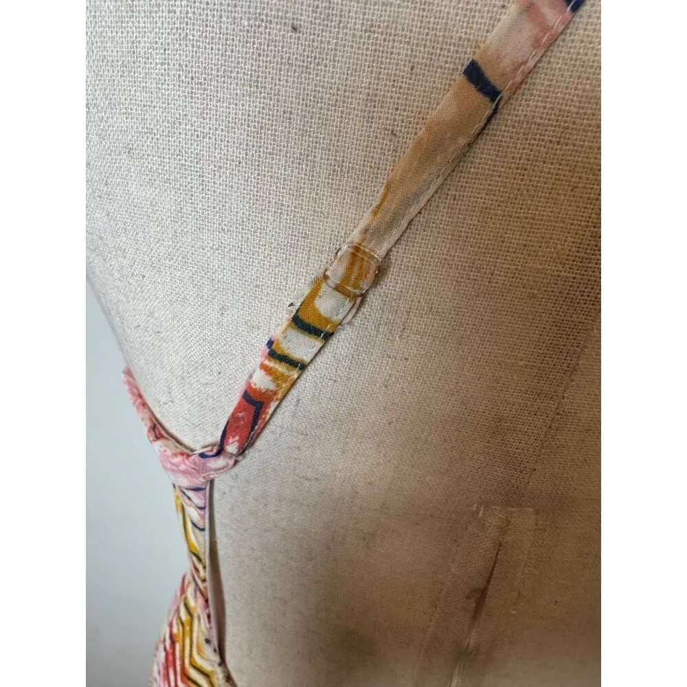 Freebird Dress Women M‎ Pink Chevron Zig Zag Open Criss Cross Back Maxi Boho Size M - Image 9