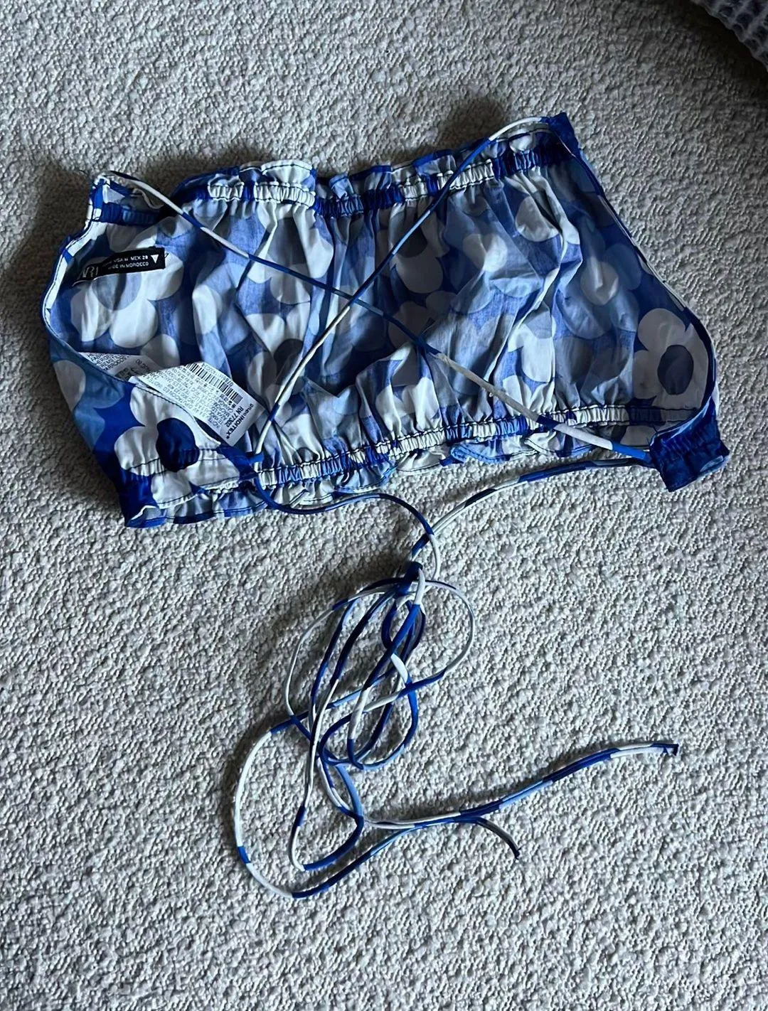 Blue Tie Crop Top - Image 2