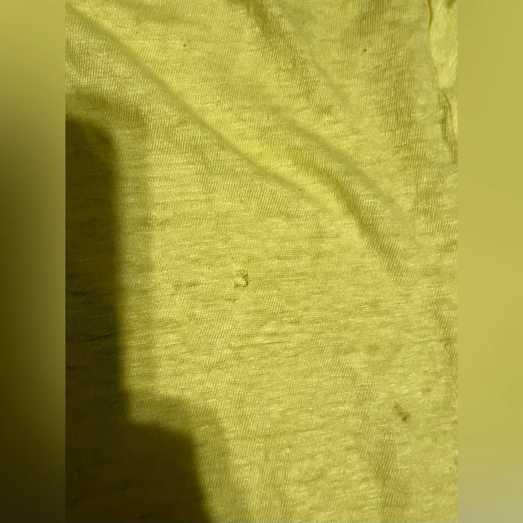 Tory Burch Sequin Logo Tee Shirt Logo Yellow Blue Size Medium Y2K - Image 8