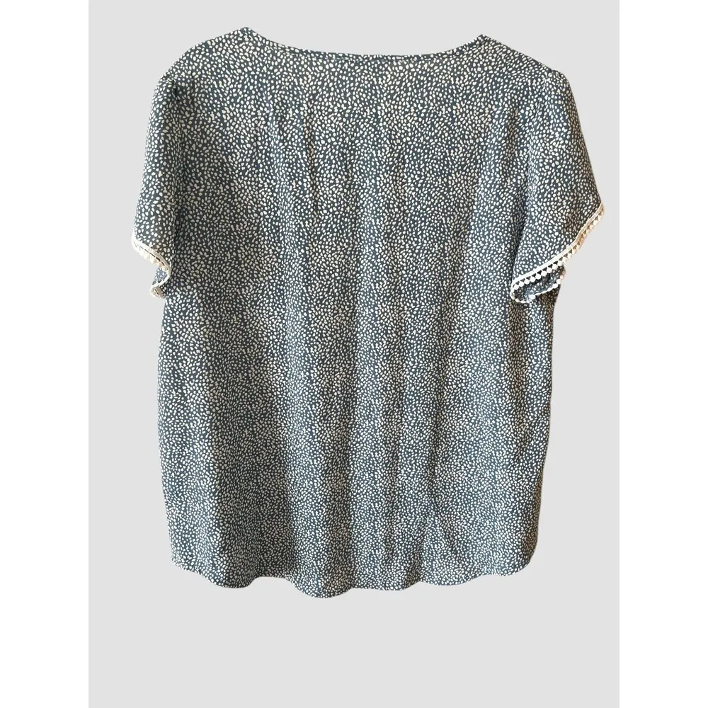 Women’s Summer Polka Dot Short Sleeve Blouse Loose Tunic Tees Top Large NWT - Image 5