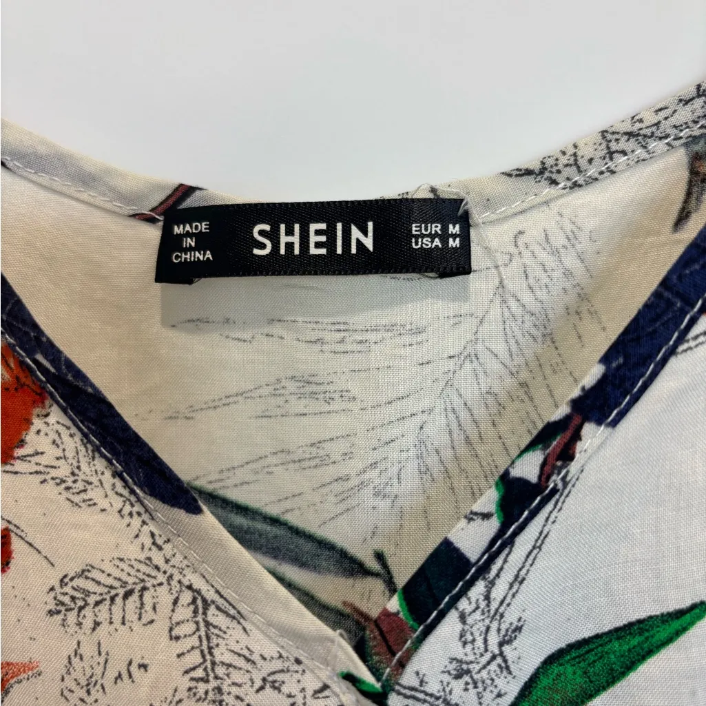 Shein Multicolor Leaf Print Women's Romper Size M - Image 3