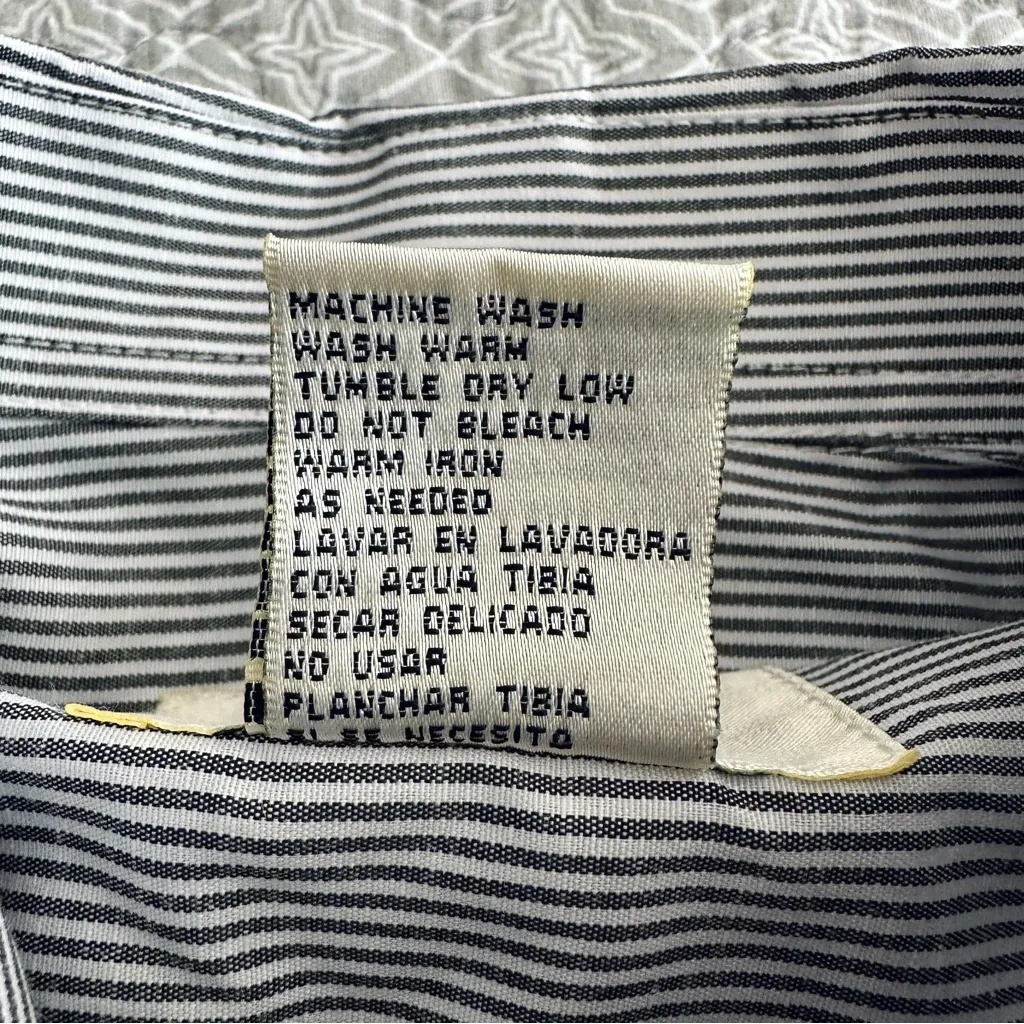 Vintage Fabrizio by Afiva Playing Cards Pinstriped Button Down Shirt Size S Gray - Image 6