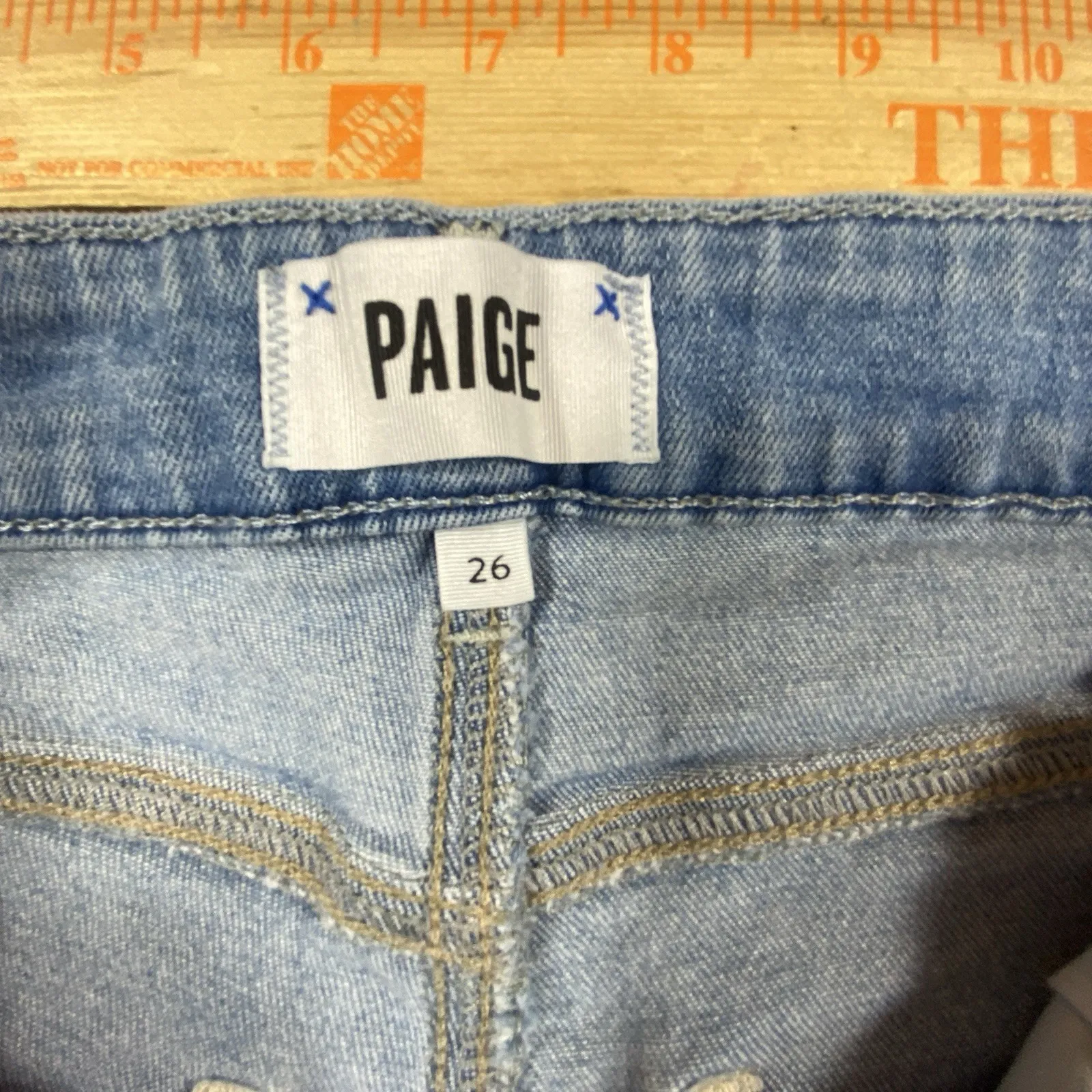 Paige Jeans 26 Petite Anessa Cropped Wide Leg Denim High Rise Hipster Trousers - Image 12