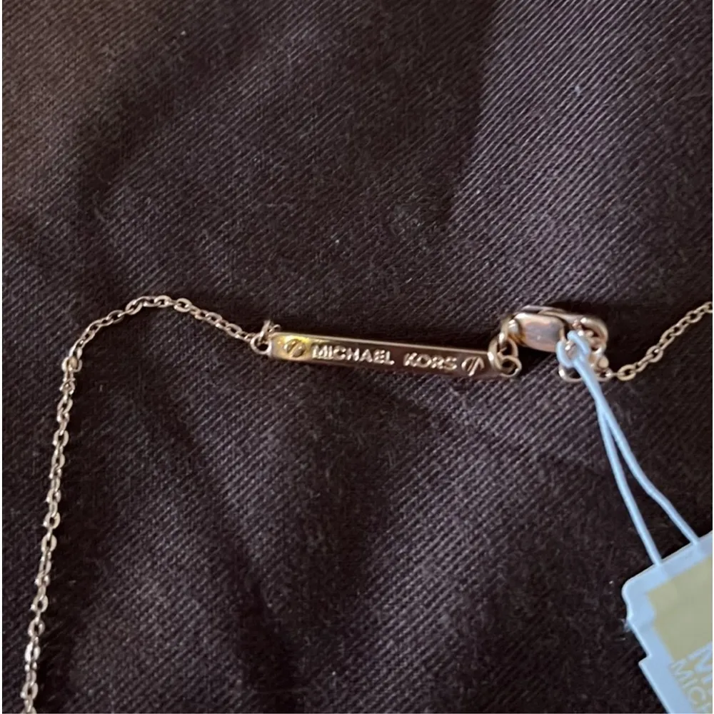 Michael Kors Rose Gold Pendant Necklace w/ CZ 18-20” Adjustable length NWT - Image 5