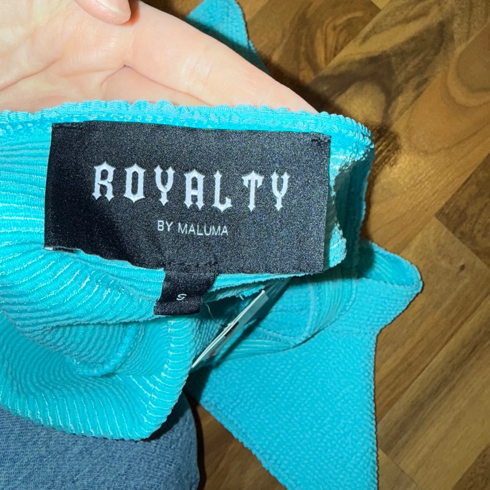 Royalty by Maluma‎ Scuba Blue Mini Dress Bodycon Sleeveless Textured S Small NWT - Image 5