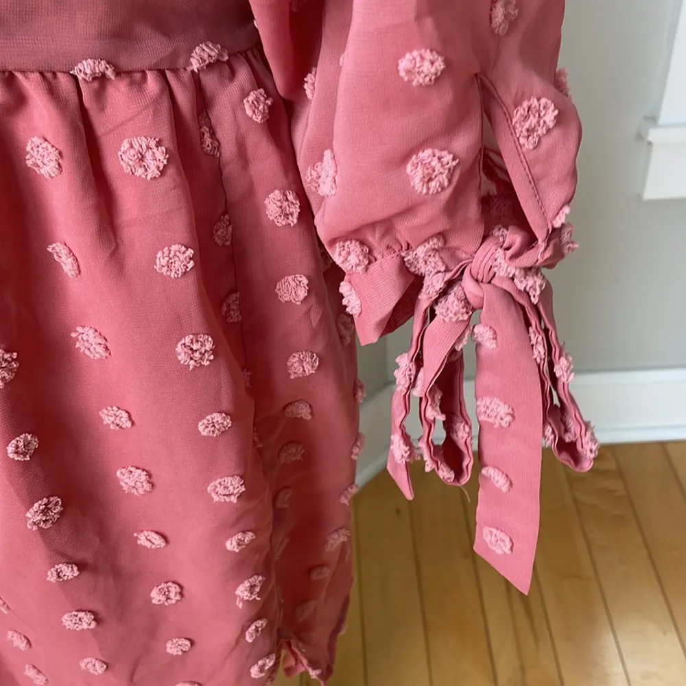 BTFBM Rose Pink One Shoulder Long Sleeve Mini Dress Size Large - Image 3