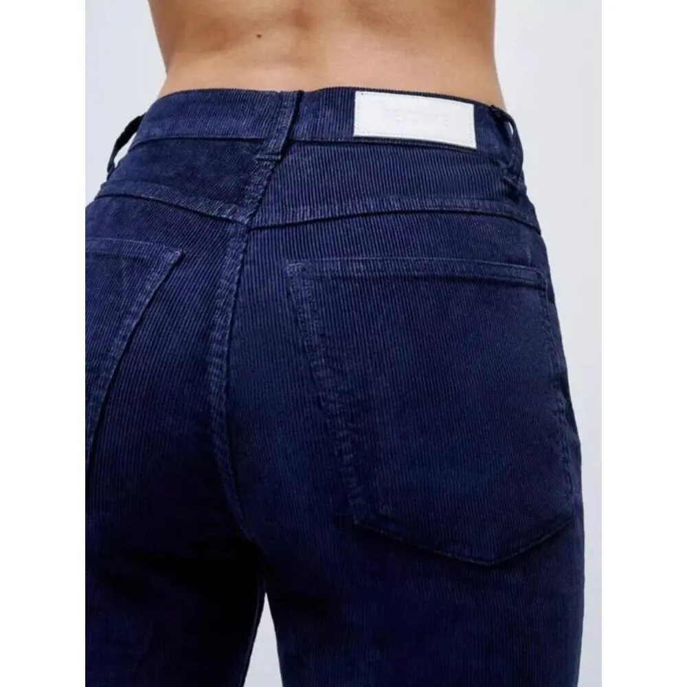 RE/DONE Collections Corduroy 70 Orginals Pocket Loose Flare navy blue sz 24 - Image 11
