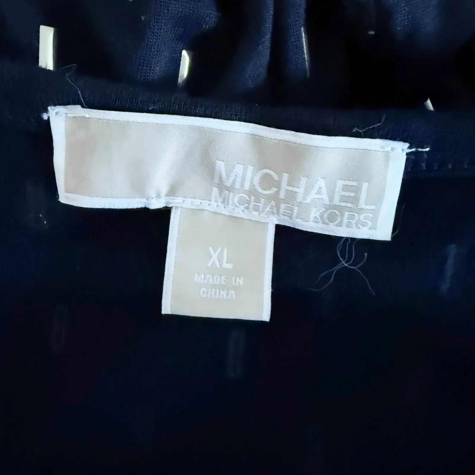 MICHAEL KORS | Black Gold Stud Maxi Dress Short Cap Sleeve Tie Belt | Size XL - Image 8