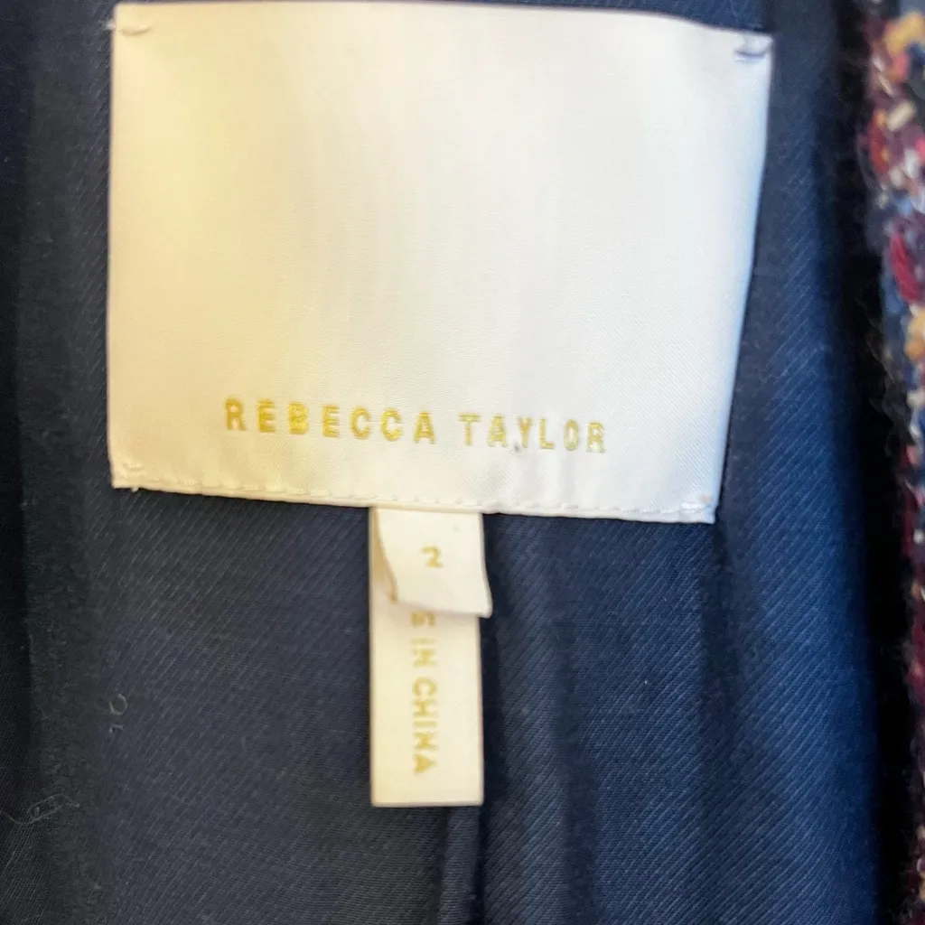 Rebecca Taylor Blanket Woven Tweed Jacket Blazer Size 2 - Image 12