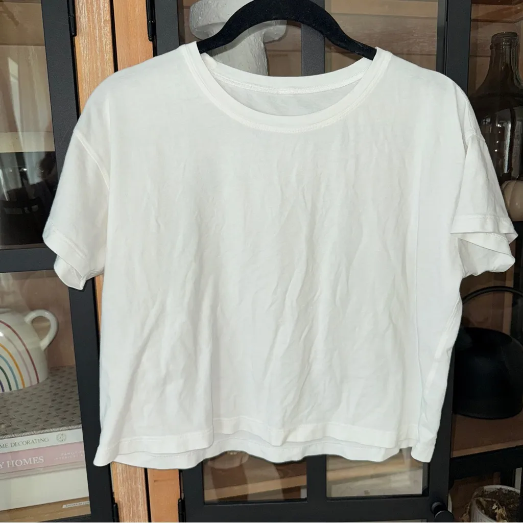 Lululemon Cates Crop Tee tshirt cropped top crewneck pima cotton short sleeve - Image 2