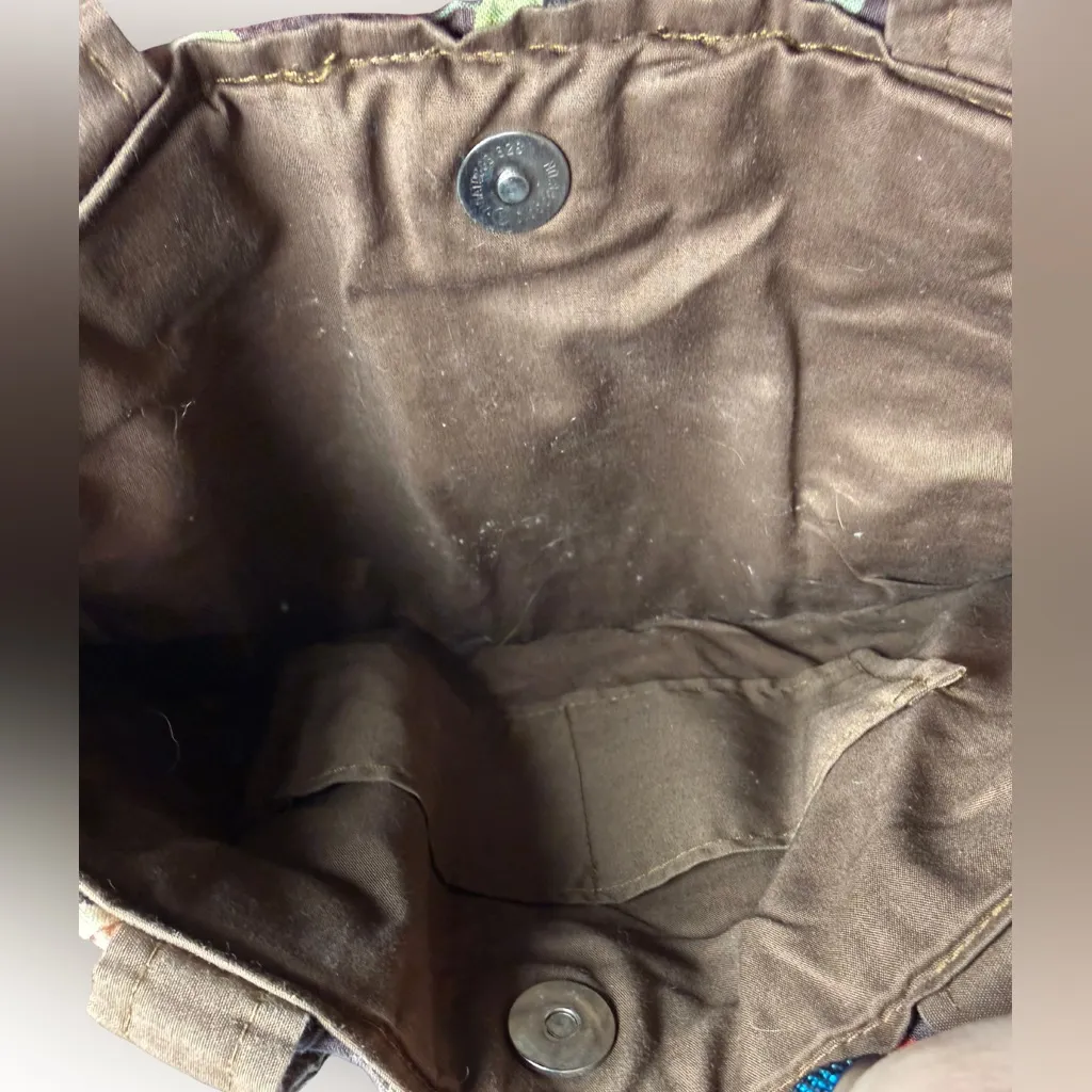 Handmade Floral Brown Bag - Image 3