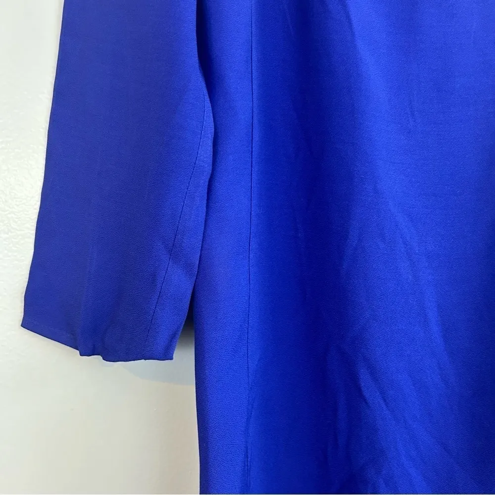NWT H&M Royal Blue Shift Long Sleeve Dress with Lace Shoulders Size 2 - Image 9