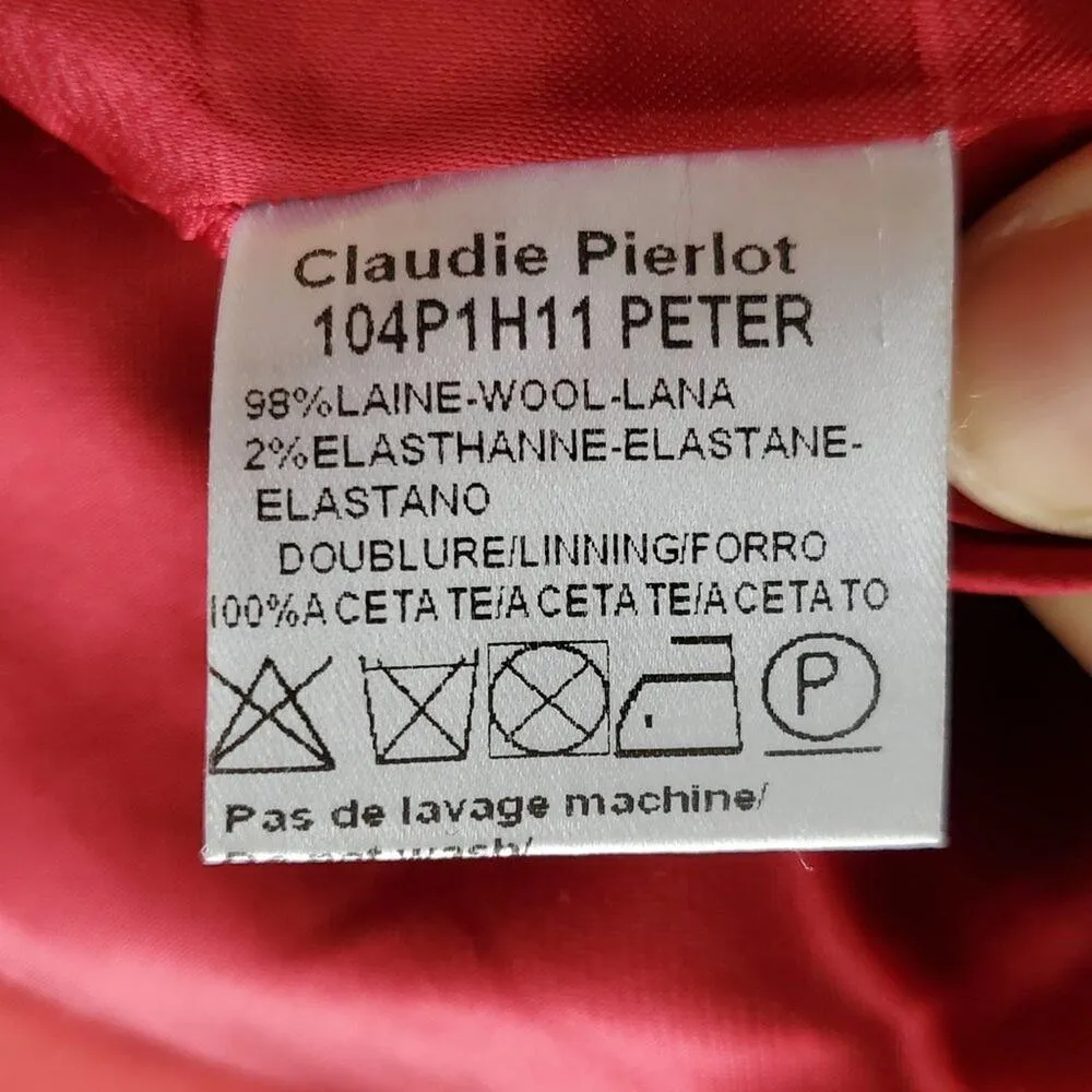 Claudie Pierlot Wool Cuffed Ankle Red Trousers 8 - Image 9