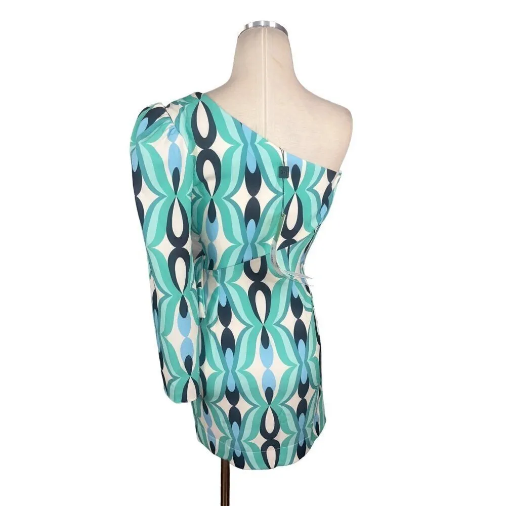 PatBO Twist One Shoulder Mini Dress in Piscene Blue 2 New Womens Cocktail - Image 7