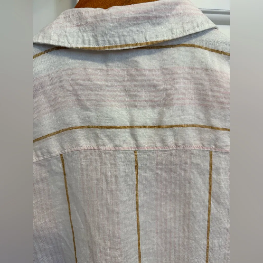 Spartina 449 100% Linen Stripped Collared Button Down XS - Image 8