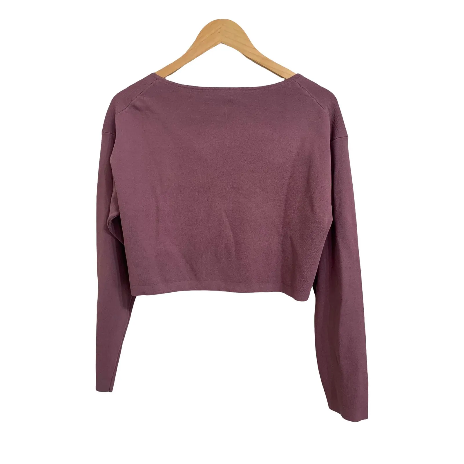 Babaton‎ Purple Long Sleeve Cropped Top Size Medium - Image 5