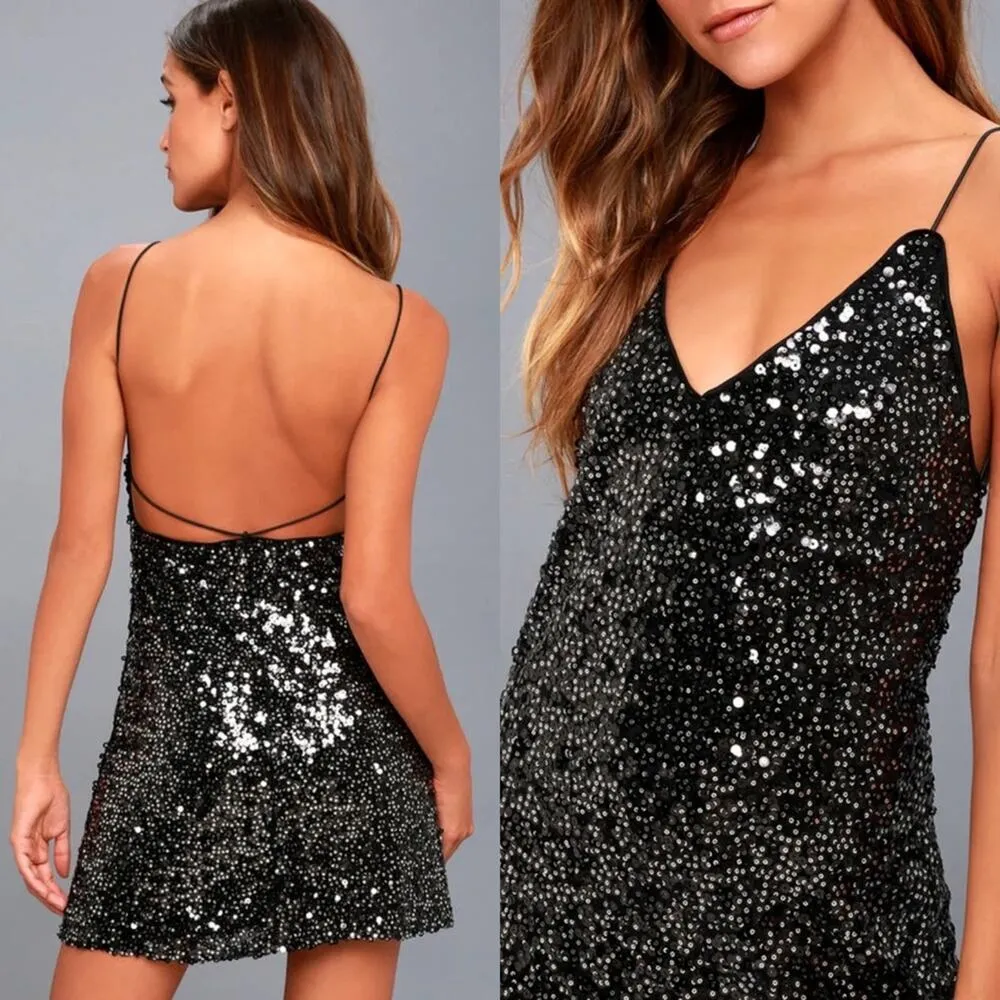 NWT Lulus Force of Fashion Black Backless Sequin Dress - Image 7