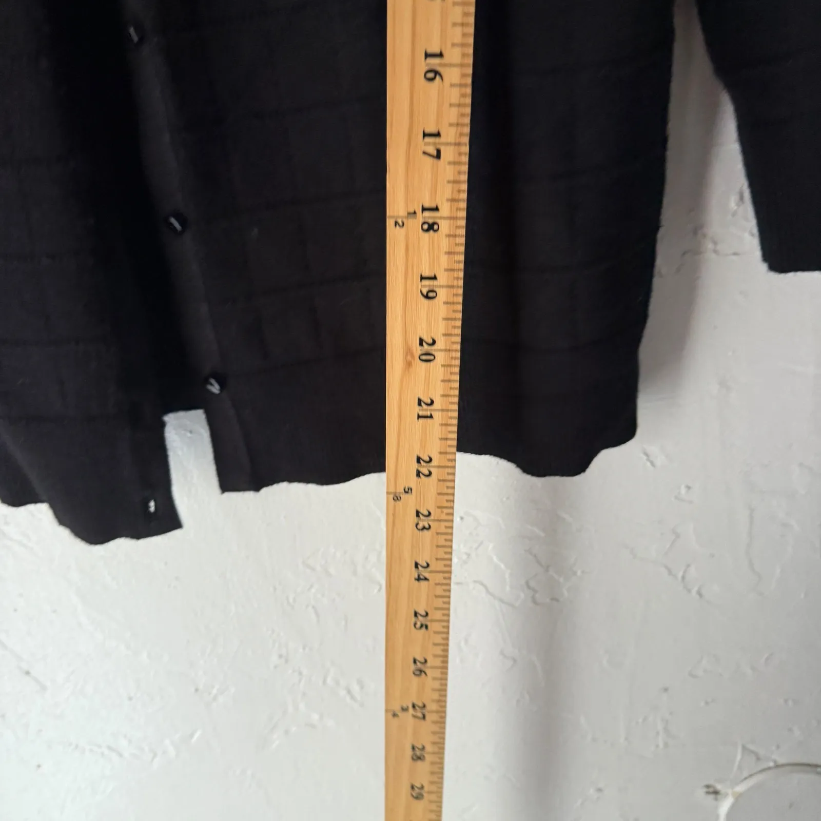 Cable & Gauge Black Textured Knit Button Front Cardigan Sweater M Twee Grunge - Image 6