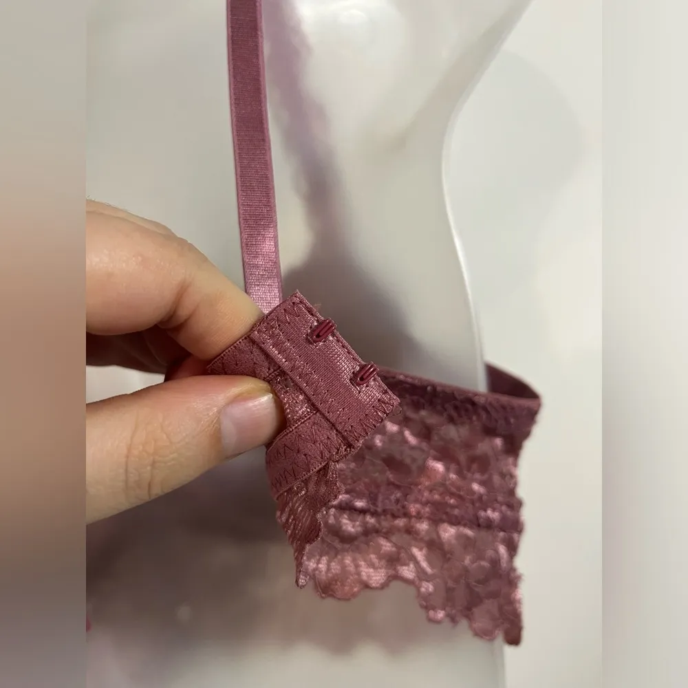 Marilyn Monroe Collection Bra Size 36B Mauve Pink Nylon Spandex Lace Underwire - Image 11