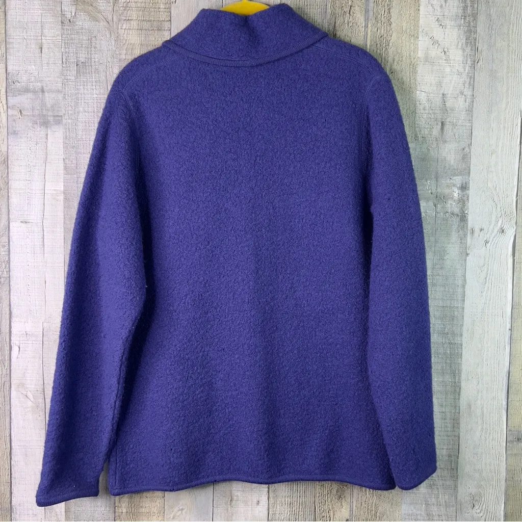 Renfrew Small 100% Wool Vintage Button Front Cardigan Sweater (Flaw has holes) Purple - Image 2