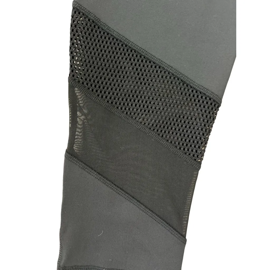 ADRIENNE VITTADINI Black Mesh Panel Capri Workout Pants Sz M NEW - Image 4