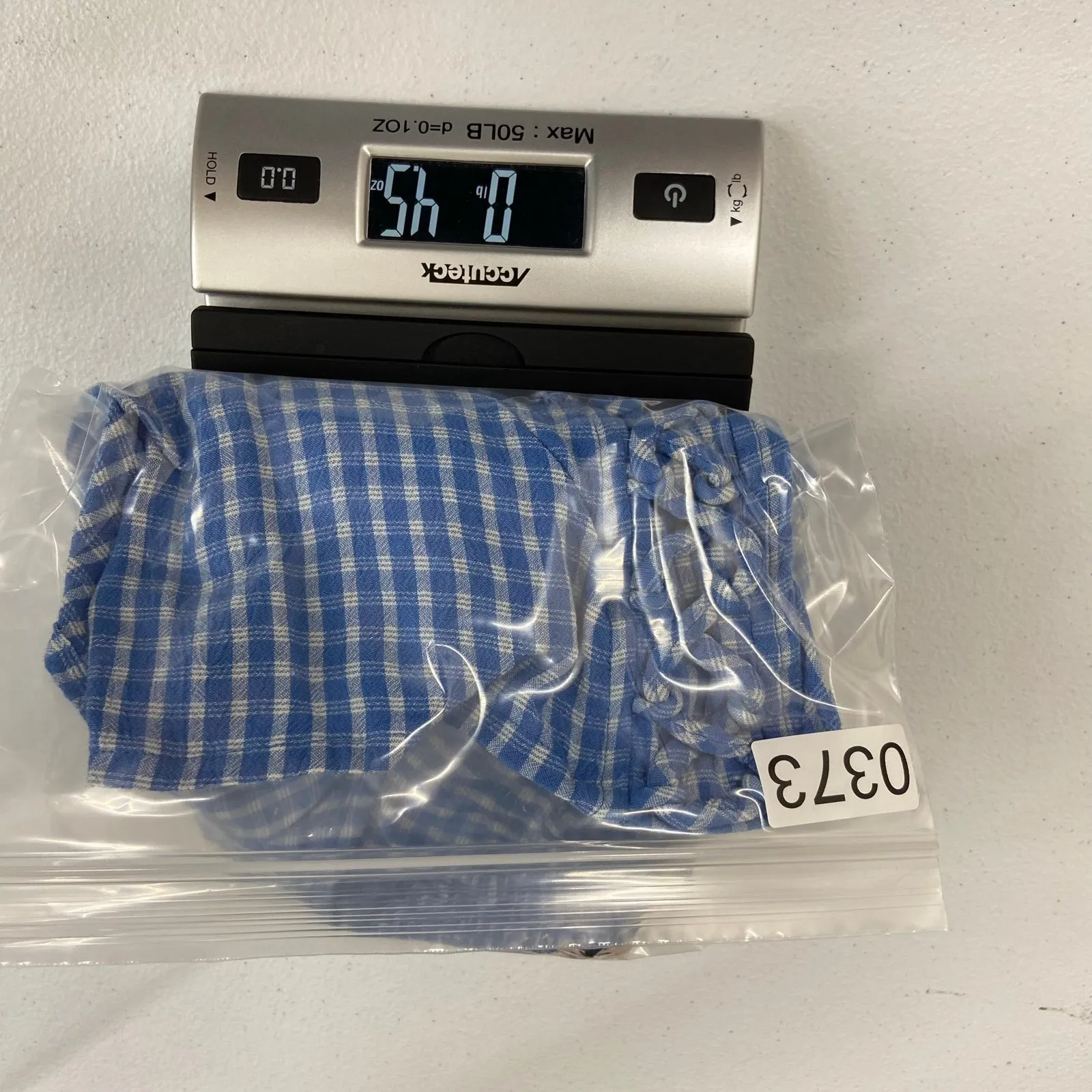 SO women's blue plaid off shoulder tie corset loose relaxed blouse cropped top S - Image 7