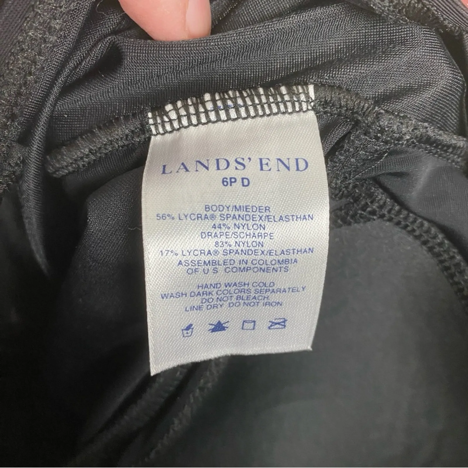 Lands End Black Slendersuit Grecian Tummy Control One Piece Swimsuit Sz.6P NWOT - Image 7