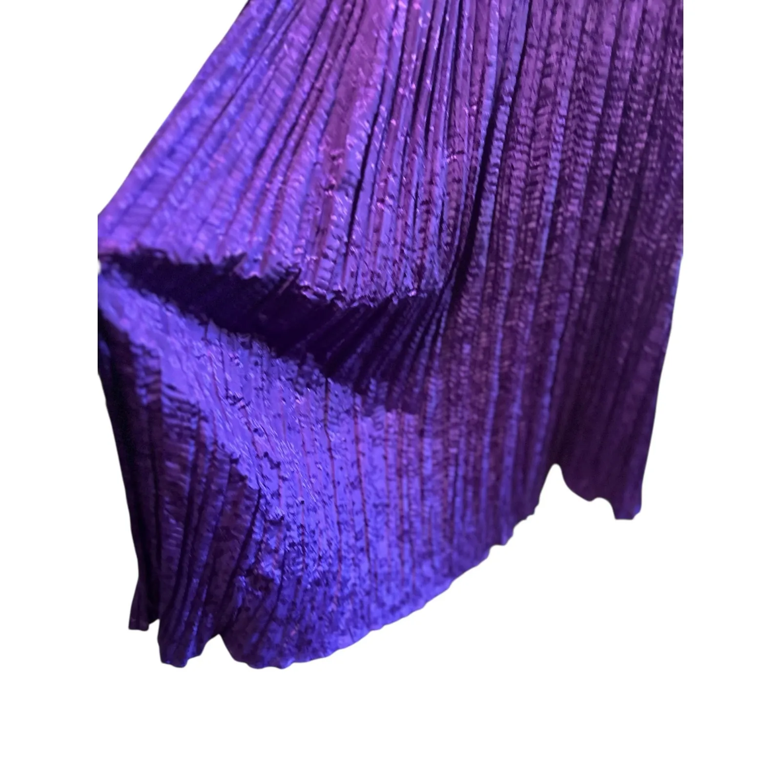 Premier Intimates OSFM VTG House Dress MuuMuu Purple Crinkle w/ Aztec Sq Neck Size undefined - Image 10