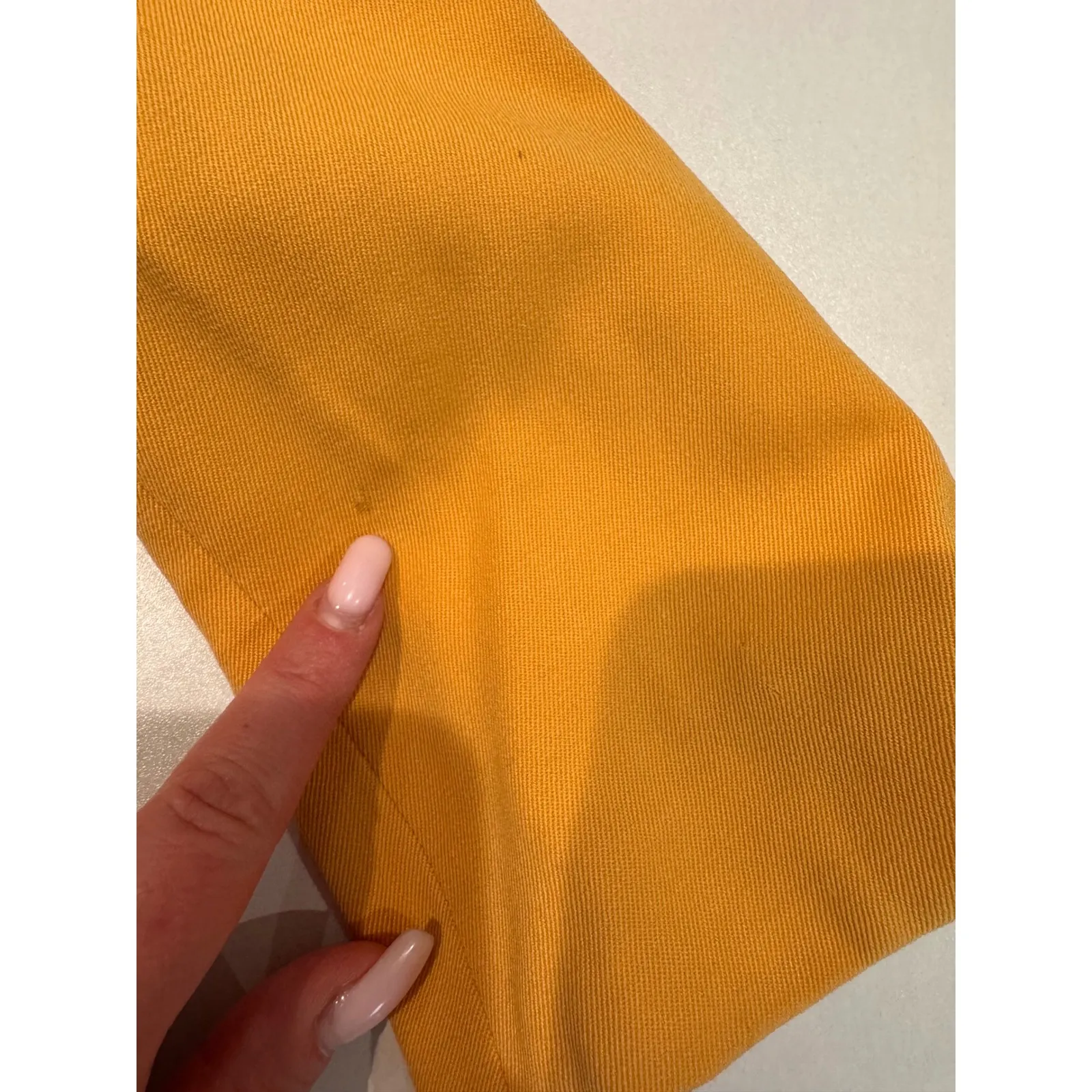 Vintage Christian Dior Blazer Mustard Yellow Pleated Waist Pure Wool Size 4 - Image 11