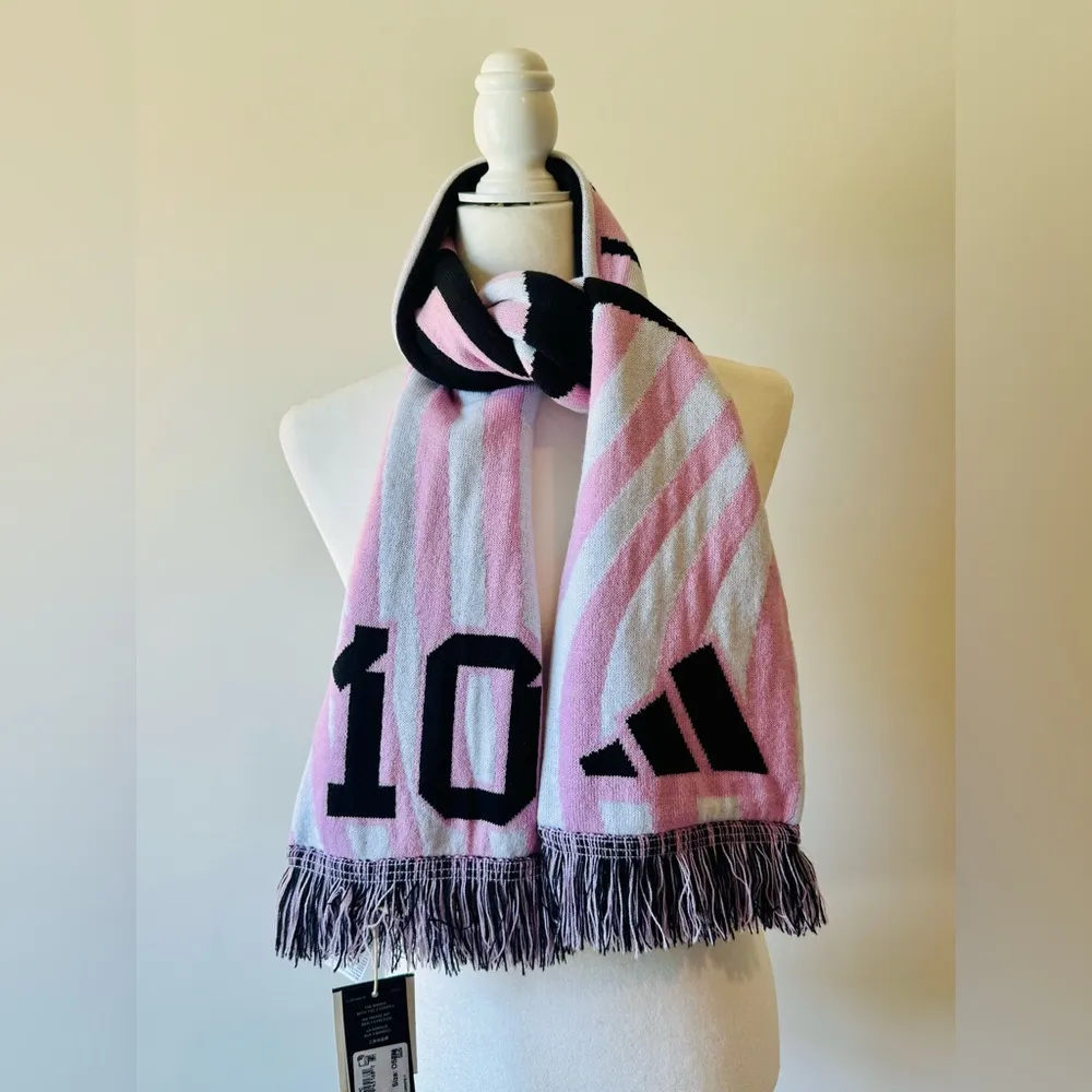 Adidas Messi Miami Reversible Pink and Black Cozy Scarf OSFM NWT - Image 6