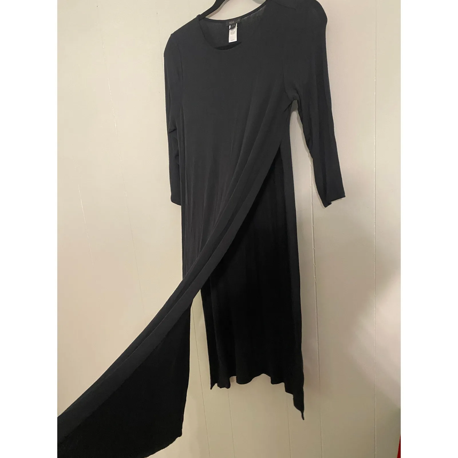 J.Jill Wearever Collection Long Sleeve Black Layering Sweater Dress Side Slit PS - Image 2