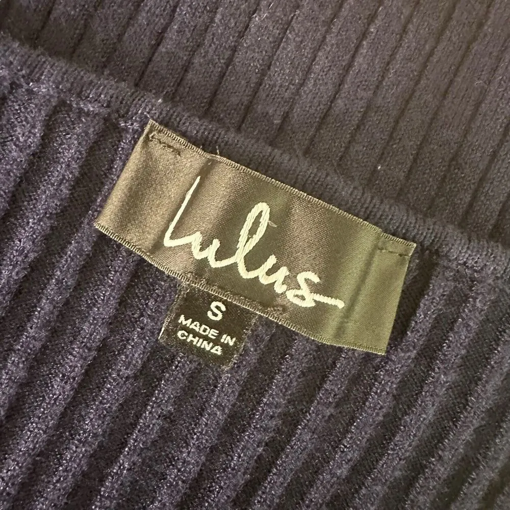 Lulus Ribbed Knit Crop Top Size S‎ Blue Baby Tee Striped Minimalist Soft Girl - Image 9