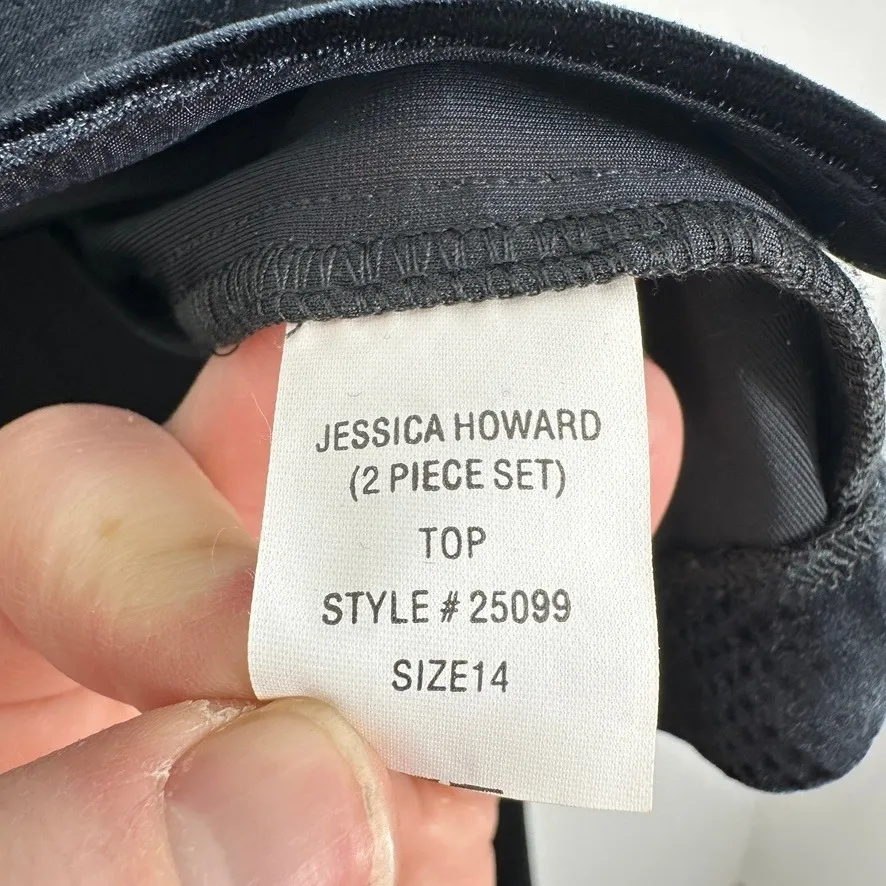 Jessica Howard Black Velvet Cropped Bolero Jacket Long Sleeve Size 14 Evening - Image 6