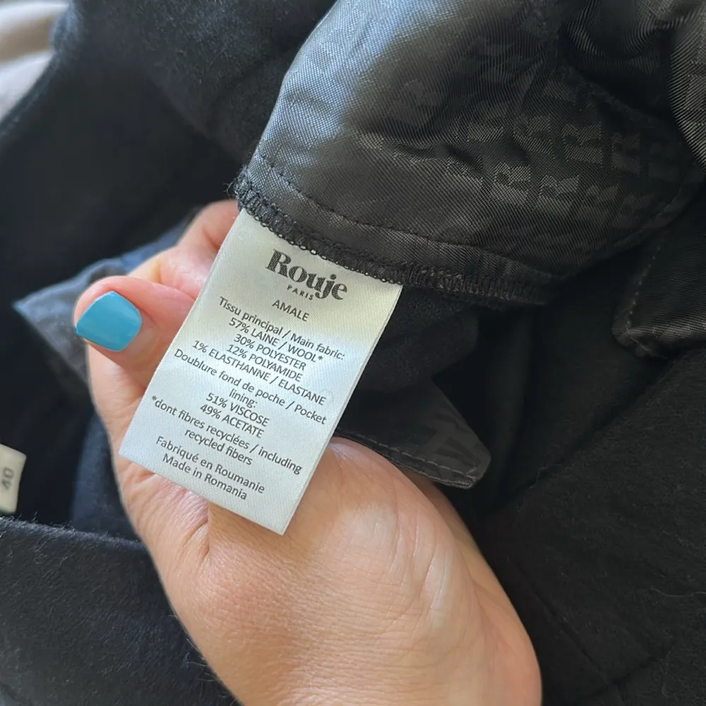 Rouje Paris Amale Wool Blend Black Pants Trousers Sz 40 (US Sz 8) - Image 4