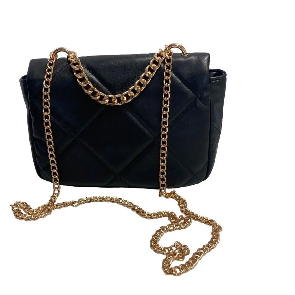 BADGLEY MISCHKA Diamond Quilted‎ Crossbody Bag 6X3X8 Black - Image 2