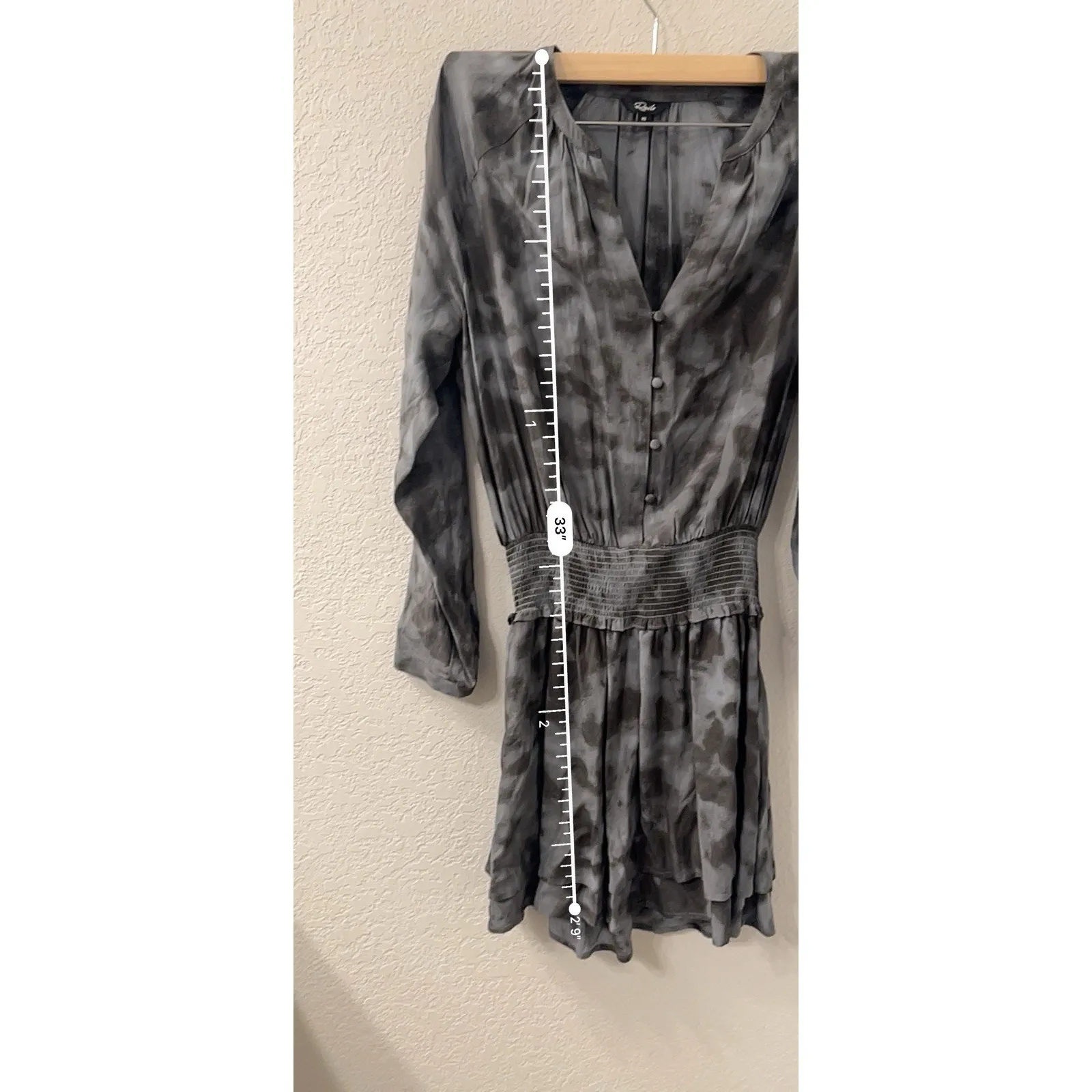 Rails Jasmine Dress Slate Tie Dye Layered Skirt Long Sleeve Size XS - Image 5