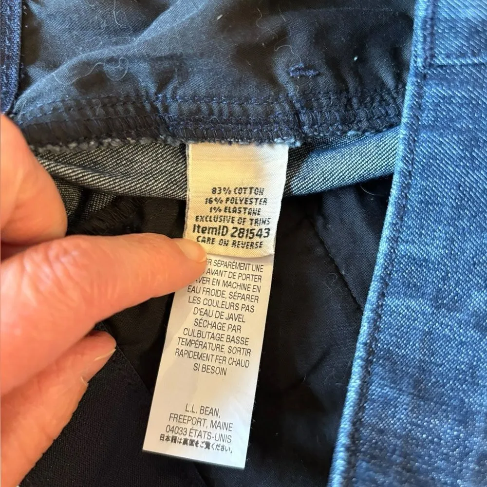 LL Bean Classic Fit Dark Wash Denim Jean Skirt Womens Size 10 Petite Blue - Image 7