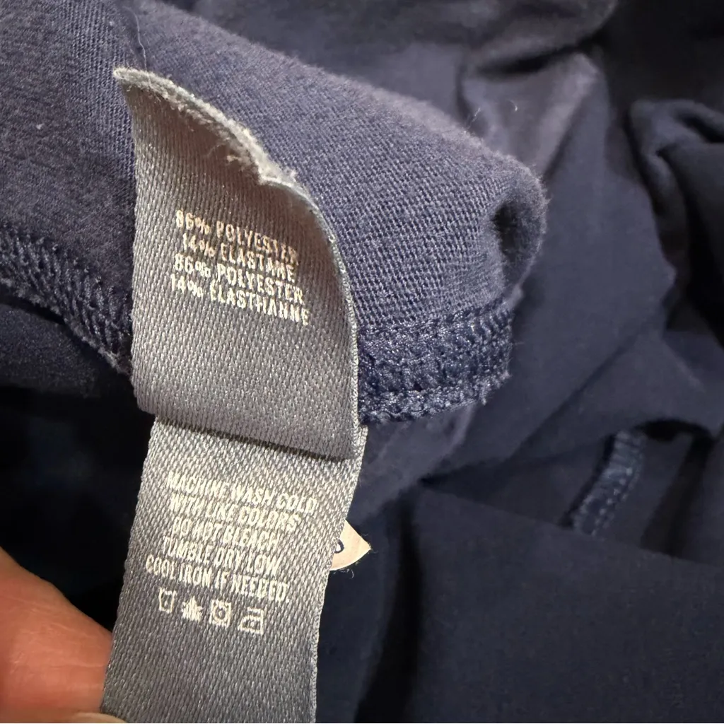 Aerie Navy Blue Wide Leg Side Snap Cropped Coulotte Sailor Pants Size Medium - Image 5