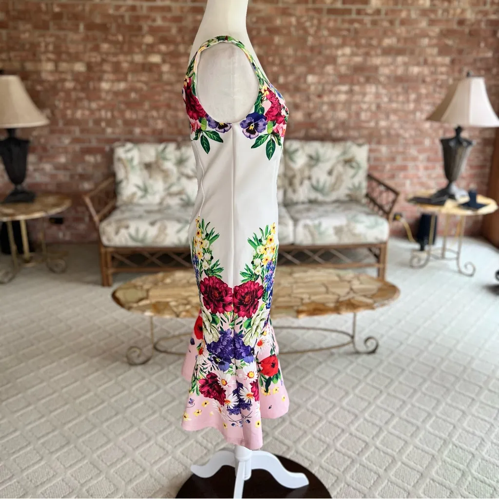 Venus Dress Floral Asymmetrical Hem Rhinestone Sleeveless S Garden Cocktail Glam - Image 13