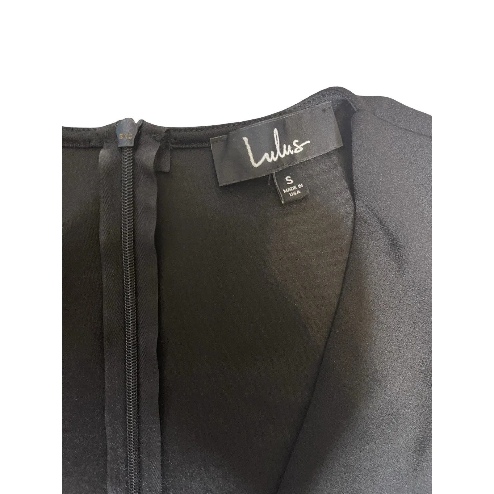 Lulus Dress Womens Small Black V Neck Long Sleeve Bodycon Mini - Image 4