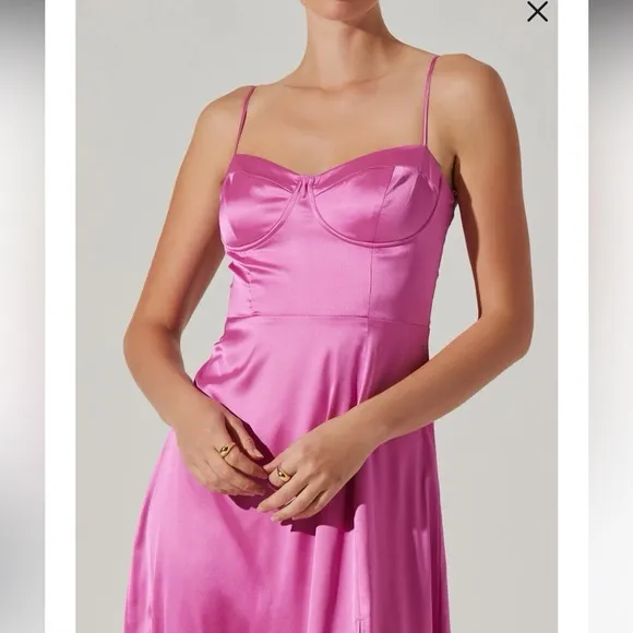 ASTR  Pink Satin Chemise - Image 3