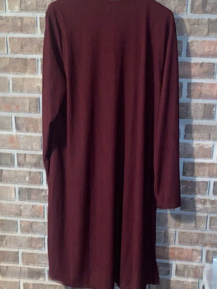 Maurices Burgundy Open Front Cardigan - Image 3