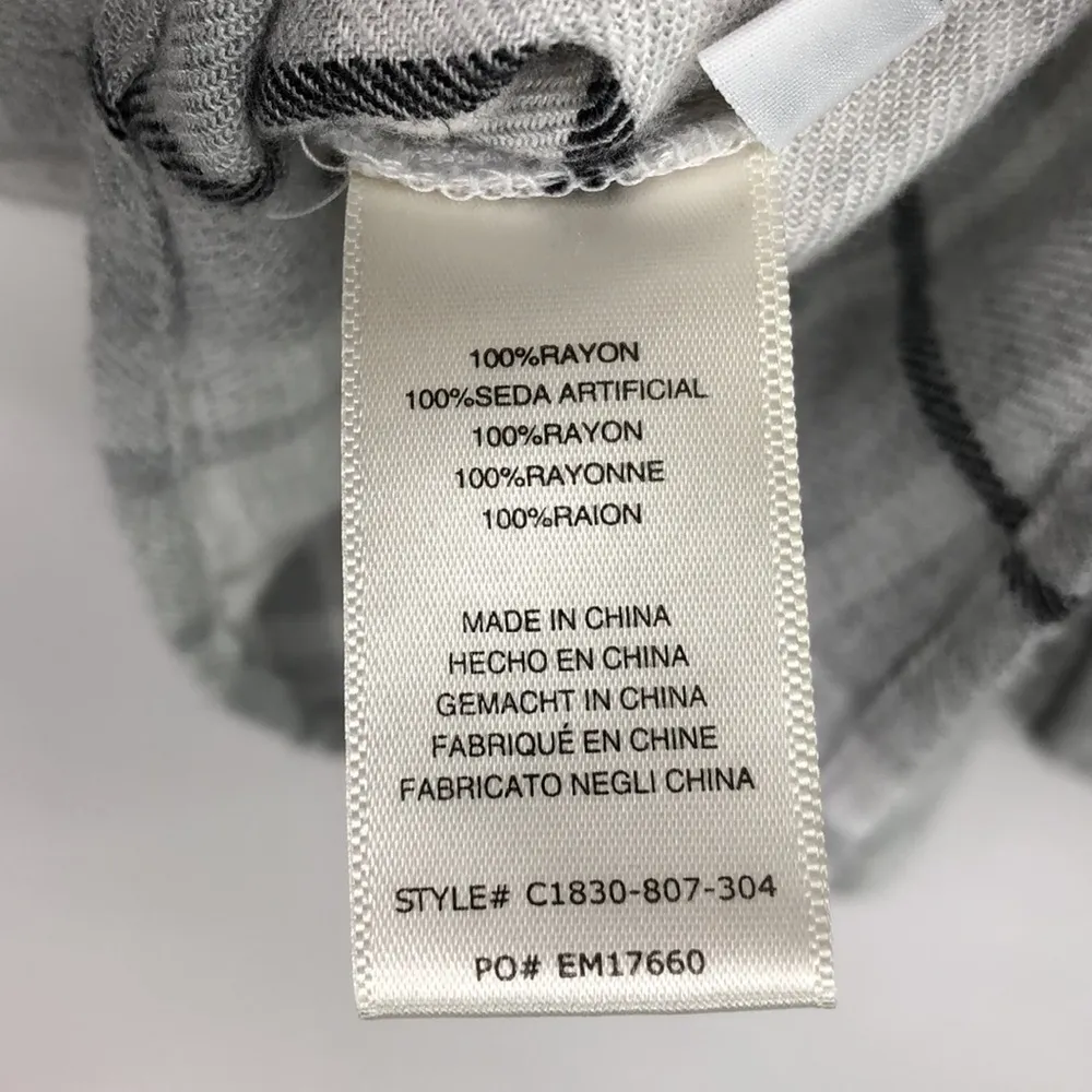 Cloth & Stone - Grey Fringe Plaid Button-Down Blouse - XS - Image 7