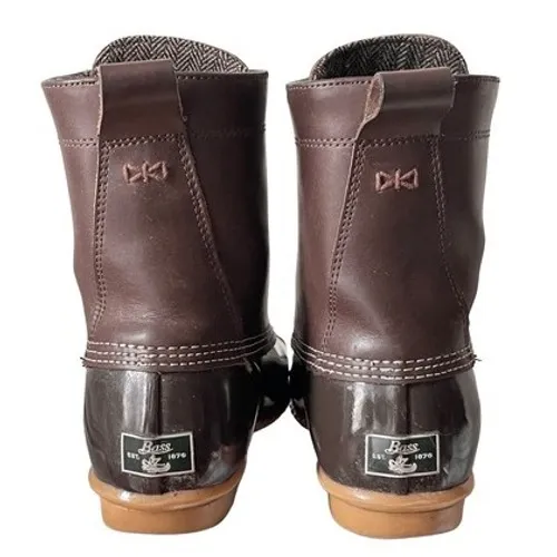 Bass Harlequin F16 Women's 6M Brown Leather Duck Boots Lace Up Waterproof Bean Size 6 - Image 5