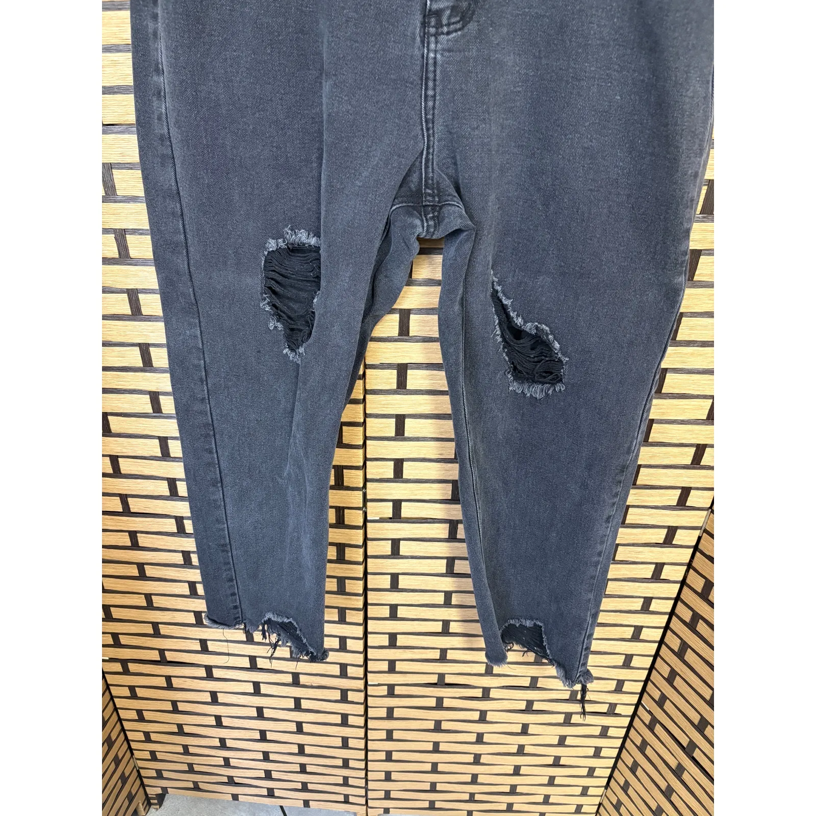 Prettylittlething Black Slim Mom Jeans Size 12 - Image 5