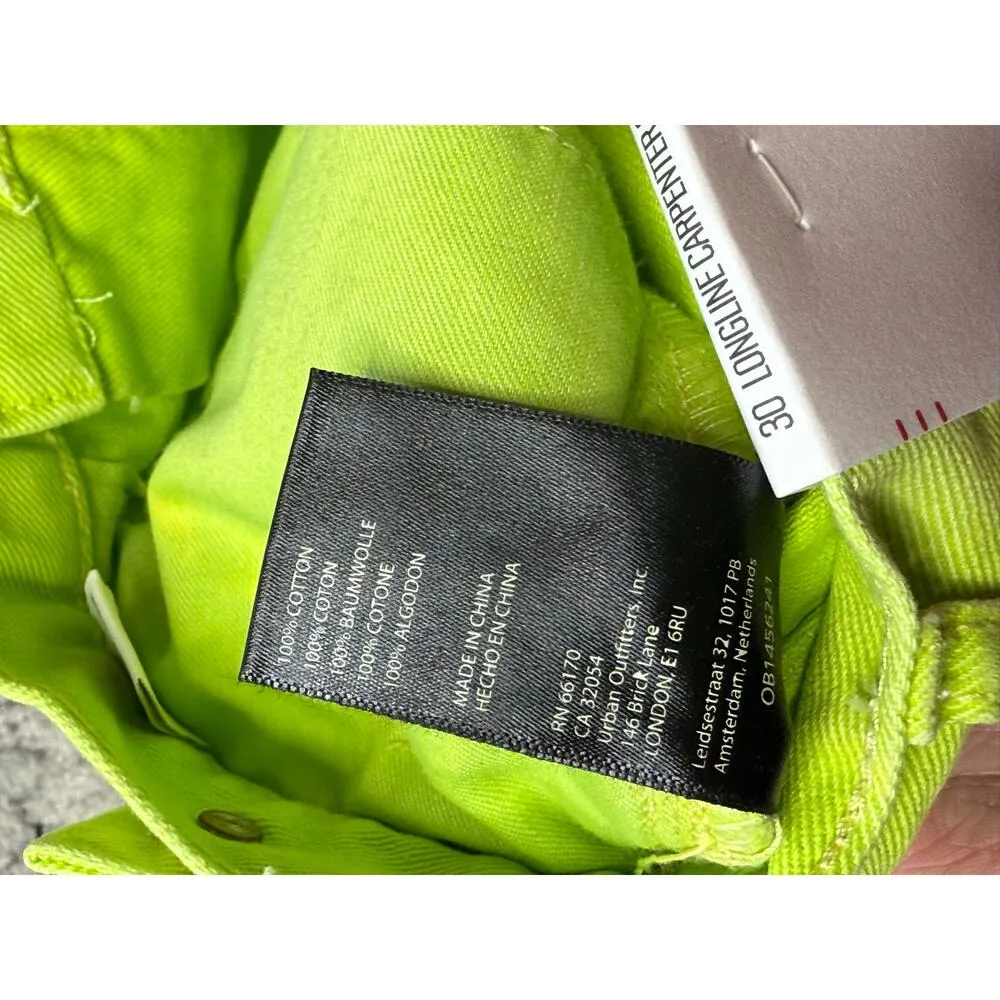 NEW BDG Urban Outfitters Shorts Women 30 Neon Longline Carpenter Y2K Utility - Image 11